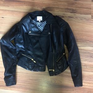 Girls black leather jacket